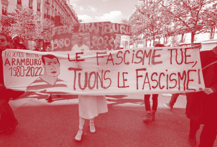 Image of an anti-fascist protest in France.